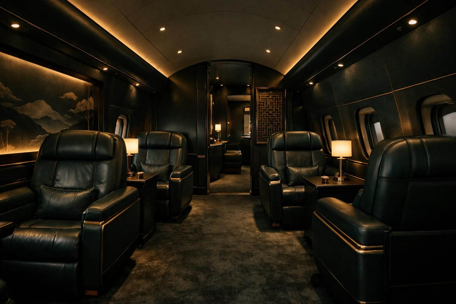 Private jet interior